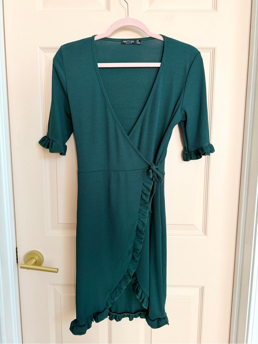 Green nasty gal wrap dress